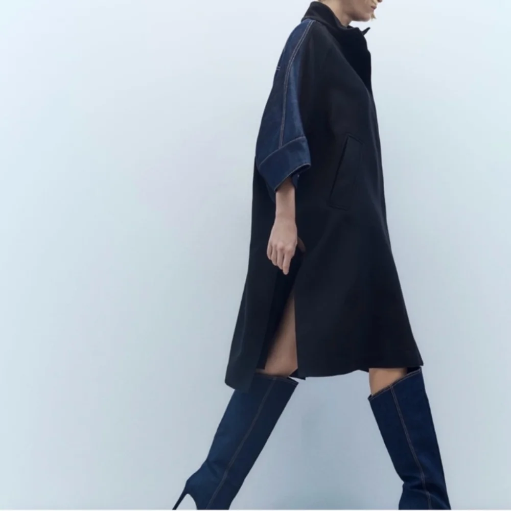 Zara Manteco wool blend and denim coat ❤️ - Picture 7 of 7